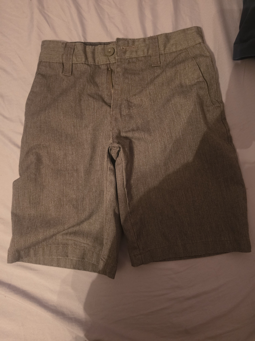 burnside Boy's Light Gray Flat-Front Chino Shorts